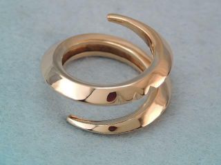 Rare Pedro Boregaard Solid 18k Rose Gold Spiral Rams Horn Ring Sz 10 1/4 23g
