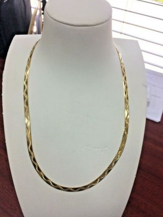 Vintage Italian 14k Yellow Gold Herringbone 24 " 5mm Necklace (24.  6 Grams)