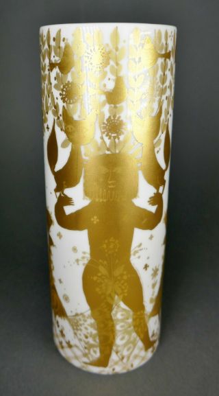 Vtg Danish Bjorn Wiinblad Rosenthal Studio Linie Gold Porcelain Paradies Vase