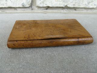 Antique Birds Eye Maple With Dove Tailed Hinge Wood Card Or Cigarette Case