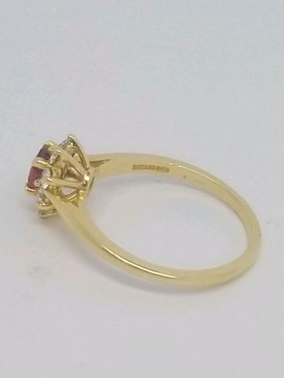 VINTAGE TIFFANY &CO 18K GOLD BURMA PIGEON BLOOD RUBY DIAMOND RING SIZE 6.  5 3