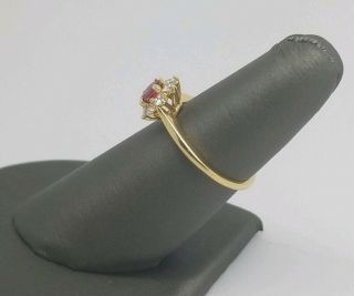 VINTAGE TIFFANY &CO 18K GOLD BURMA PIGEON BLOOD RUBY DIAMOND RING SIZE 6.  5 7