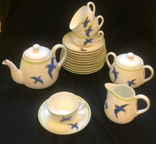 Nippon Porcelain Teapot Creamer Plates Cups & Saucers Child 