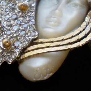 Erte Solid 14K Gold,  Sterling Silver,  MOP & Diamond Sophistication Necklace,  NR 5