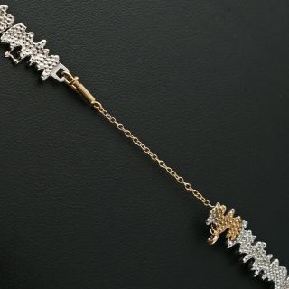 Erte Solid 14K Gold,  Sterling Silver,  MOP & Diamond Sophistication Necklace,  NR 8
