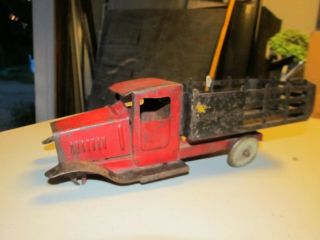 Metalcraft Vintage Toy Stake Bed Truck Stamped Steel Pressed Steel 1940 