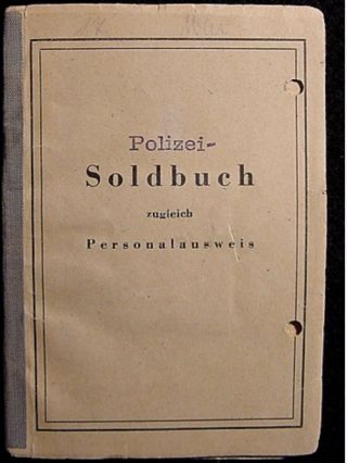 Rare Ww2 1945 Issued German Police Officers Solbuch