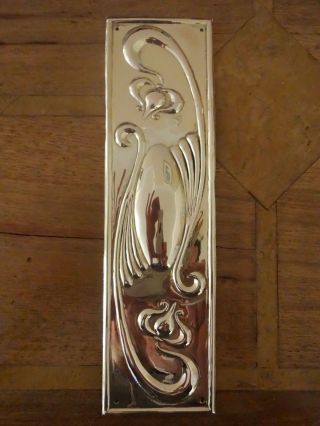 Brass Art Nouveau Finger Door Push Plate Fingerplate Plates Handles Knobs