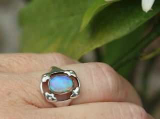 Murrle Bennett & Co C1900 Rare Signed Silver & Opal Arts And Crafts Ring Size M