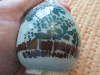 ANTIQUE CHINESE GREEN CELADON GLAZED PORCELAIN BOTTLE VASE 5