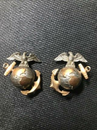 Wwii Usmc Officer Ega Eagle Globe Anchor Left And Right Collar By H&h Viking