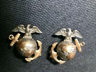 WWII USMC Officer EGA Eagle Globe Anchor Left and Right Collar by H&H Viking 3