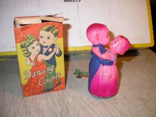 Vintage Asahi Celluloid Wind Up Toy Dancing Couple Box Occupied Japan