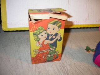 Vintage Asahi Celluloid Wind Up Toy Dancing Couple Box Occupied Japan 5
