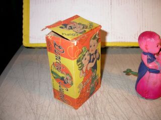 Vintage Asahi Celluloid Wind Up Toy Dancing Couple Box Occupied Japan 6
