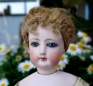 Antique French Doll - Francois Gaultier - 14 " - Blue Eyes,  Origin Wig