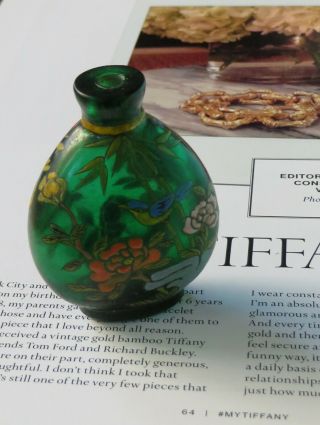 Antique Chinese Green Glass Snuff Bottle