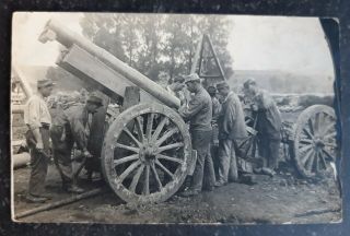 Wwi France 75mm Artillery Field Gun Tech Repair Shop - Private - Photo Postcard