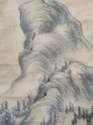 掛軸Japan Japanese Hanging Scroll Landscape View Sansui [E275] 4