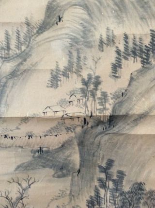 掛軸Japan Japanese Hanging Scroll Landscape View Sansui [E275] 5