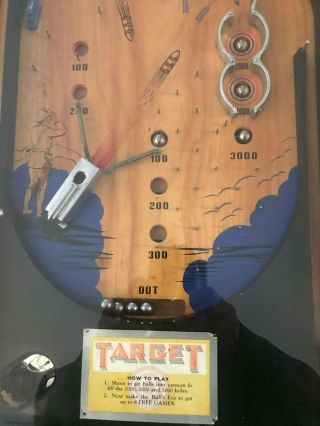 1930 ' S TARGET ANTIQUE PINBALL MACHINE,  COSMETICS & FUNCTIONING 4
