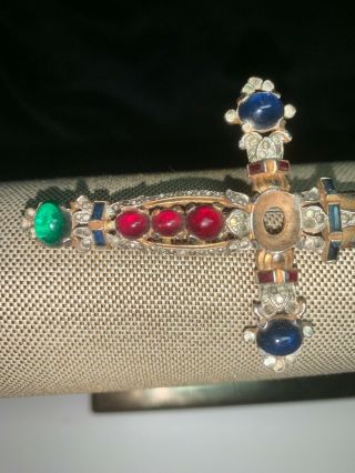 TRIFARI ' Alfred Philippe ' CORONATION SWORD PIN RED,  BLUE,  GREEN STONES 5 1/2 