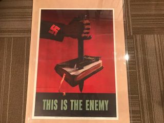 Barbara Marks " This Is The Enemy " Wwii World War 2 28 " Poster