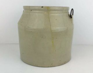 Vintage Medium Crock With Handle No Lid Primative 4