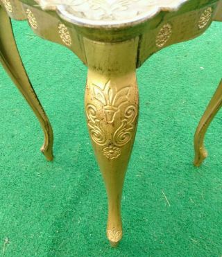 1 - Vintage 12 x 12 Italy Gold Gilt Florentine Tole Nesting Stacking Table 4