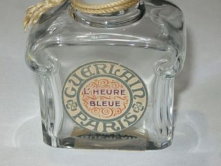 Vintage Guerlain Baccarat Style Perfume Bottle L ' Heure Bleue 2/3 OZ - 3 1/2 