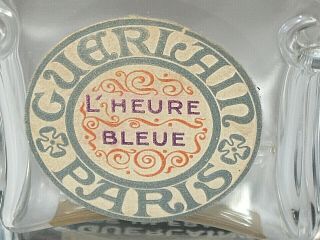 Vintage Guerlain Baccarat Style Perfume Bottle L ' Heure Bleue 2/3 OZ - 3 1/2 