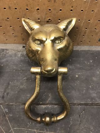 Solid Brass Wolf/ Fox Vintage Door Knocker