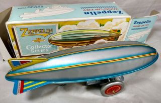 SCHYLLING ALUMINUM AIRSHIP GRAF ZEPPELIN Wind - Up Tin Toy Multi - color 2