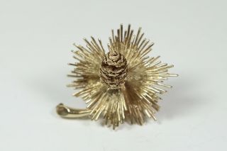 Mid Century 14KT Gold Conifer Hand Cast Pinecones Branches Earrings & Brooch Set 4