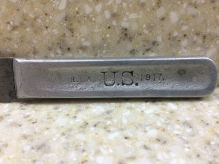 Vintage 1917 WW1 US MILITARY ISSUE R.  I.  A.  U.  S.  MESS KIT ALUMINUM/STEEL KNIFE 2