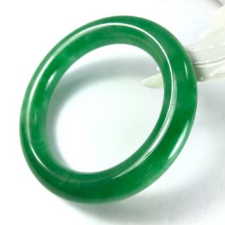 Vintage Qing Dynasty Natural Green Jadeite Jade Bangle Bracelet Id 53.  72mm