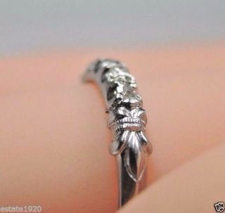 Antique Deco Vintage Diamond Wedding Band EGL USA Platinum Rg Sz 5.  5 UK - K1/2 3