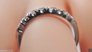 Antique Deco Vintage Diamond Wedding Band EGL USA Platinum Rg Sz 5.  5 UK - K1/2 4