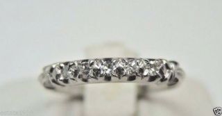 Antique Deco Vintage Diamond Wedding Band EGL USA Platinum Rg Sz 5.  5 UK - K1/2 6