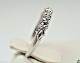 Antique Deco Vintage Diamond Wedding Band EGL USA Platinum Rg Sz 5.  5 UK - K1/2 9