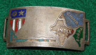 Rare Theater Made Wwii China Burma India Silver Color Bracelet Cbi Us Army