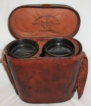 Vintage Wwi Usn Binoculars U.  S.  Naval Gun Factory Annex Rochester Ny W/ Case But