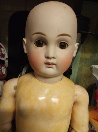 ANTIQUE BISQUE DOLL EARLY KESTNER ? MARKED 15 POUTY MOUTH TO RESTORE 2