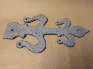 Set Of 4 Antique Cast Iron Decorative Hinge Fronts.  Stamped 