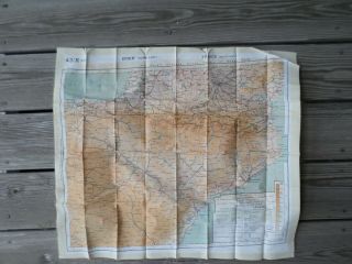 Ww2 Silk Escape Evasion Map K 1943 43 Spain Portugal France Europe Wwii