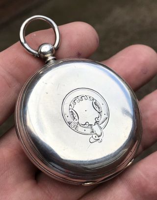 A GENTS EARLY ANTIQUE SOLID SILVER LIVERPOOL FUSEE POCKET WATCH.  1858 12