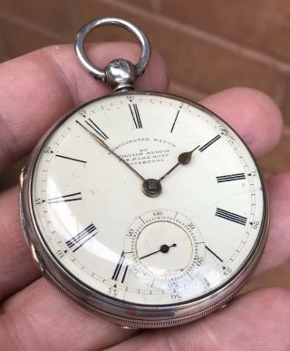 A Gents Early Antique Solid Silver Liverpool Fusee Pocket Watch.  1858