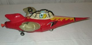 Inflatable Toy Jet Airplane Navy Vintage Japan Friction Wheels