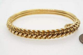 Quality Antique Victorian English 15k Gold Knot Bangle / Bracelet C1880