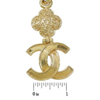 CHANEL Gold Plated CC Logos Charm Vintage Chain Necklace Pendant 4488a Rise - on 3